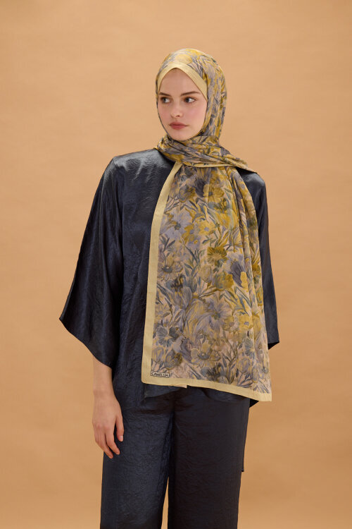 Paradise Kraş Şal - Sarı Gri - Camellia Scarfs