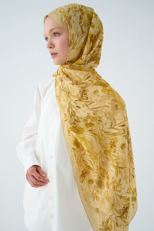 Paradise Kraş Şal - Tereyağ Sarısı - Camellia Scarfs (1)