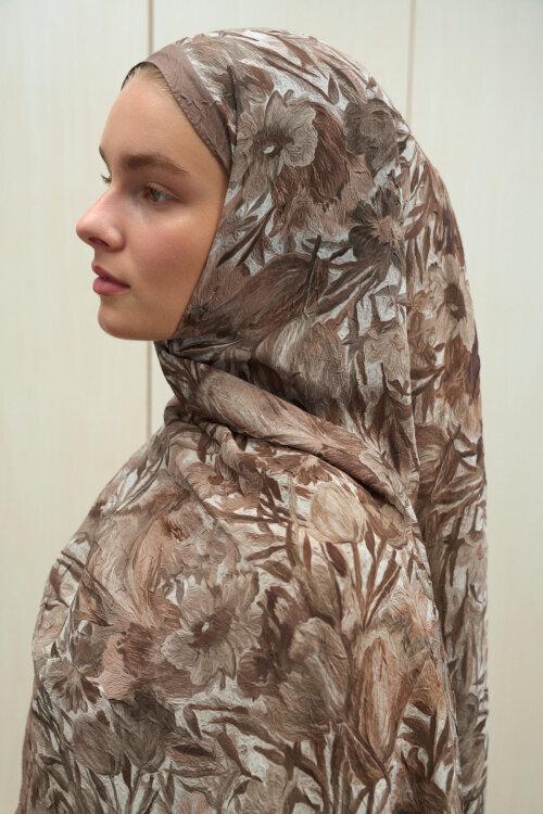 Paradise Kraş Şal - Vizon - Camellia Scarfs (1)