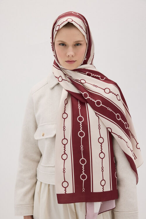 Perle Hue Desen - Bordo - Camellia Scarfs