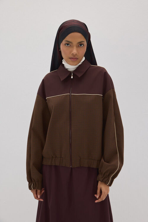 Perle Hue Desen - Siyah / Bordo - Camellia Scarfs (1)