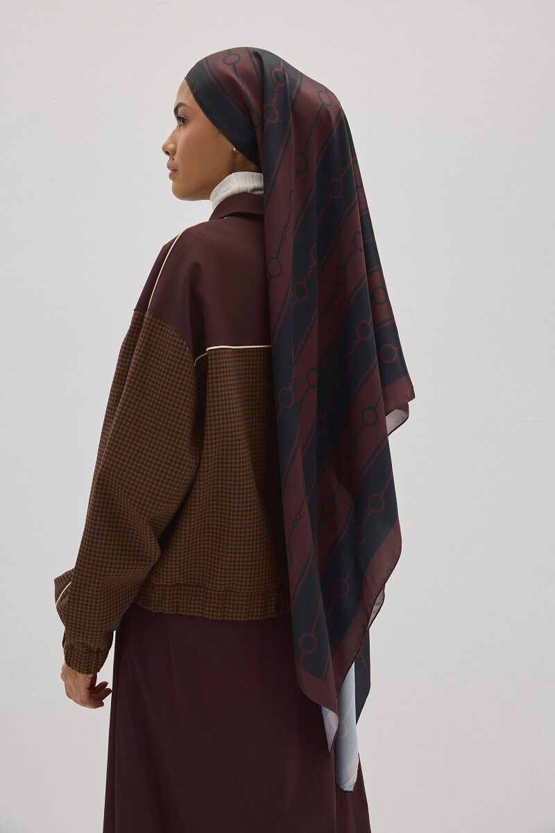 Perle Hue Desen - Siyah / Bordo - 3