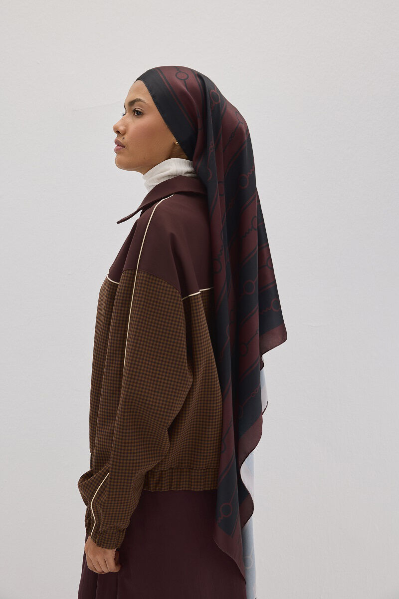 Perle Hue Desen - Siyah / Bordo - 4