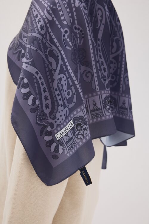 Perle Pulse Desen - Mor - Camellia Scarfs (1)