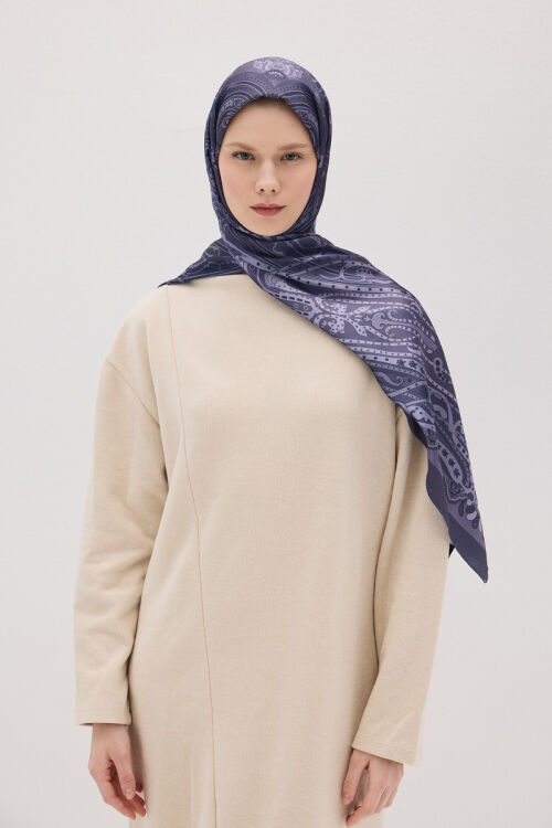 Perle Pulse Desen - Mor - Camellia Scarfs