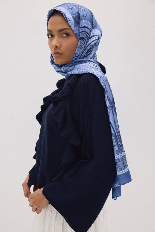 Perle Pulse Desen - Morcivert - Camellia Scarfs