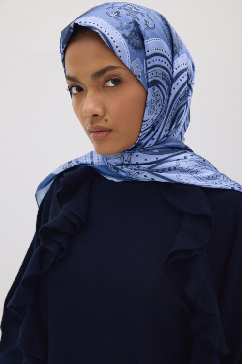 Perle Pulse Desen - Morcivert - Camellia Scarfs (1)