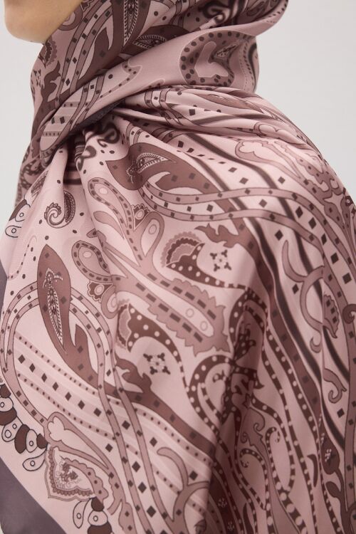 Perle Pulse Desen - Rose - Camellia Scarfs (1)
