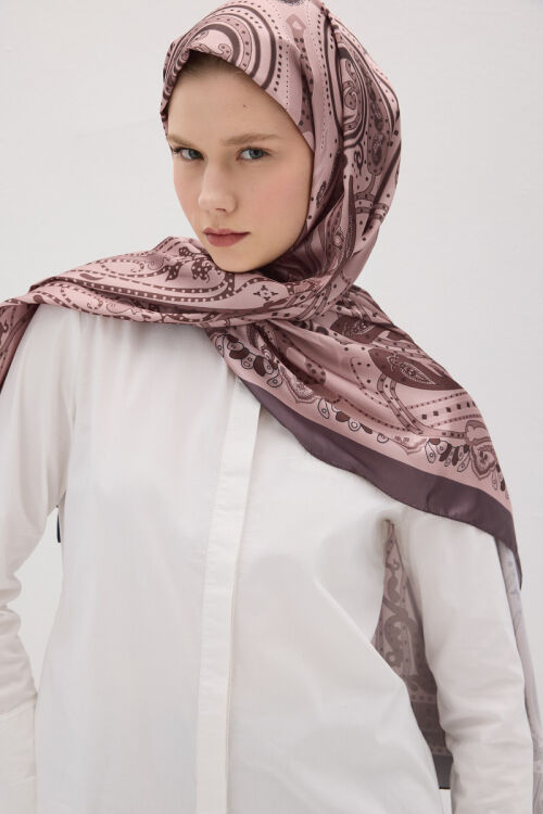 Perle Pulse Desen - Rose - Camellia Scarfs