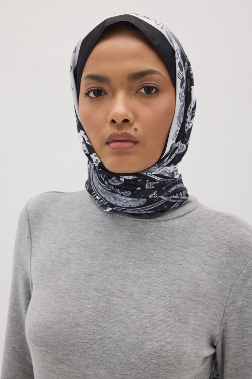 Perle Pulse Desen - Siyah - Camellia Scarfs (1)