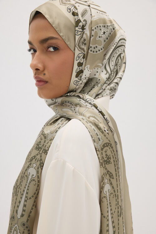 Perle Pulse Desen - Soft Yeşil - Camellia Scarfs (1)