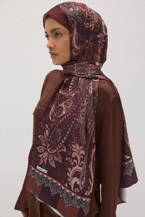 Perle Vibe Desen - Bordo - Camellia Scarfs (1)