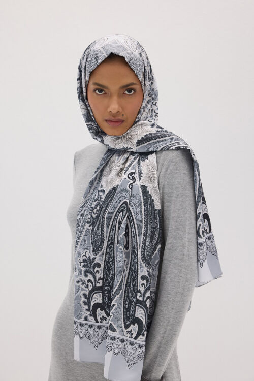 Perle Vibe Desen - Gri - Camellia Scarfs