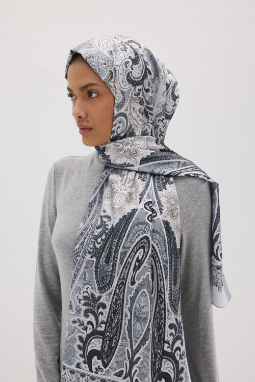 Perle Vibe Desen - Gri - Camellia Scarfs (1)