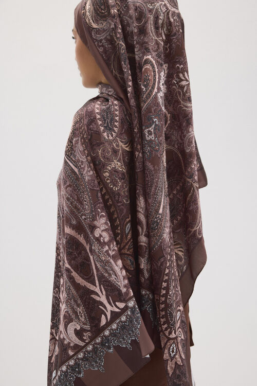 Perle Vibe Desen - Kahve - Camellia Scarfs (1)
