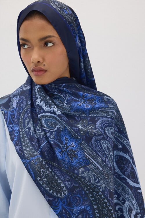 Perle Vibe Desen - Lacivert - Camellia Scarfs (1)