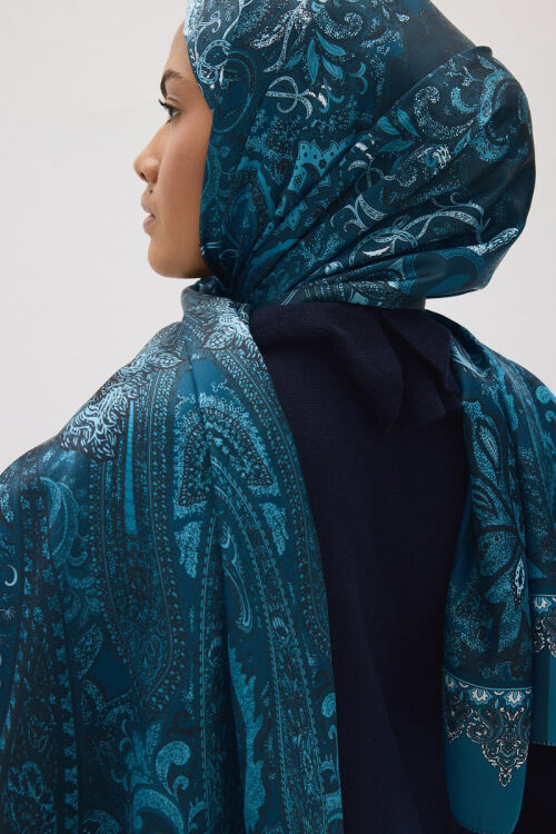 Perle Vibe Desen - Petrol - Camellia Scarfs