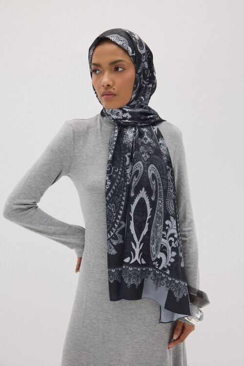 Perle Vibe Desen - Siyah - Camellia Scarfs (1)