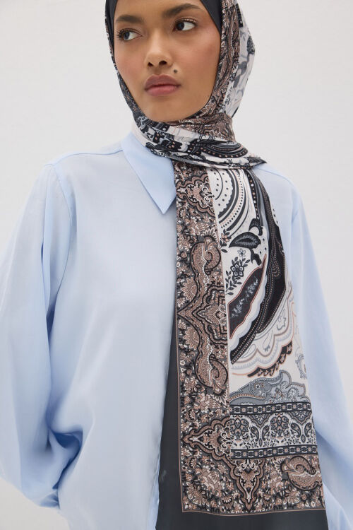 Perle Zen Desen - Füme - Camellia Scarfs (1)