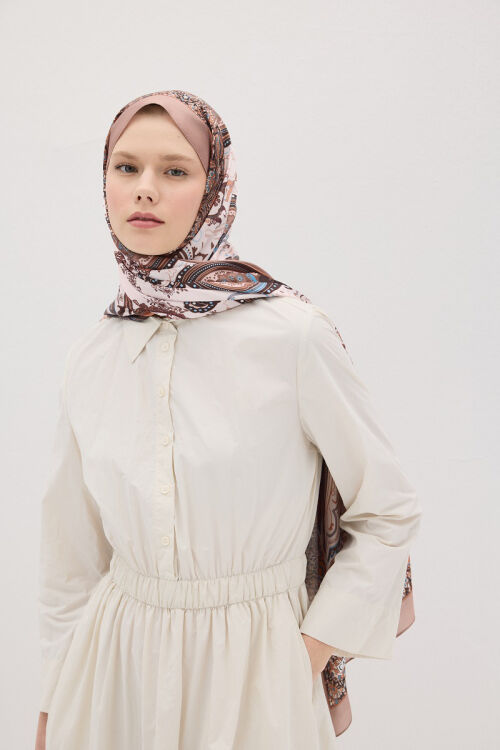 Perle Zen Desen - Vizon - Camellia Scarfs