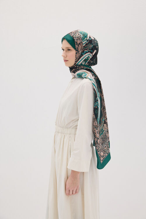 Perle Zen Desen - Zümrüt Yeşili - Camellia Scarfs (1)
