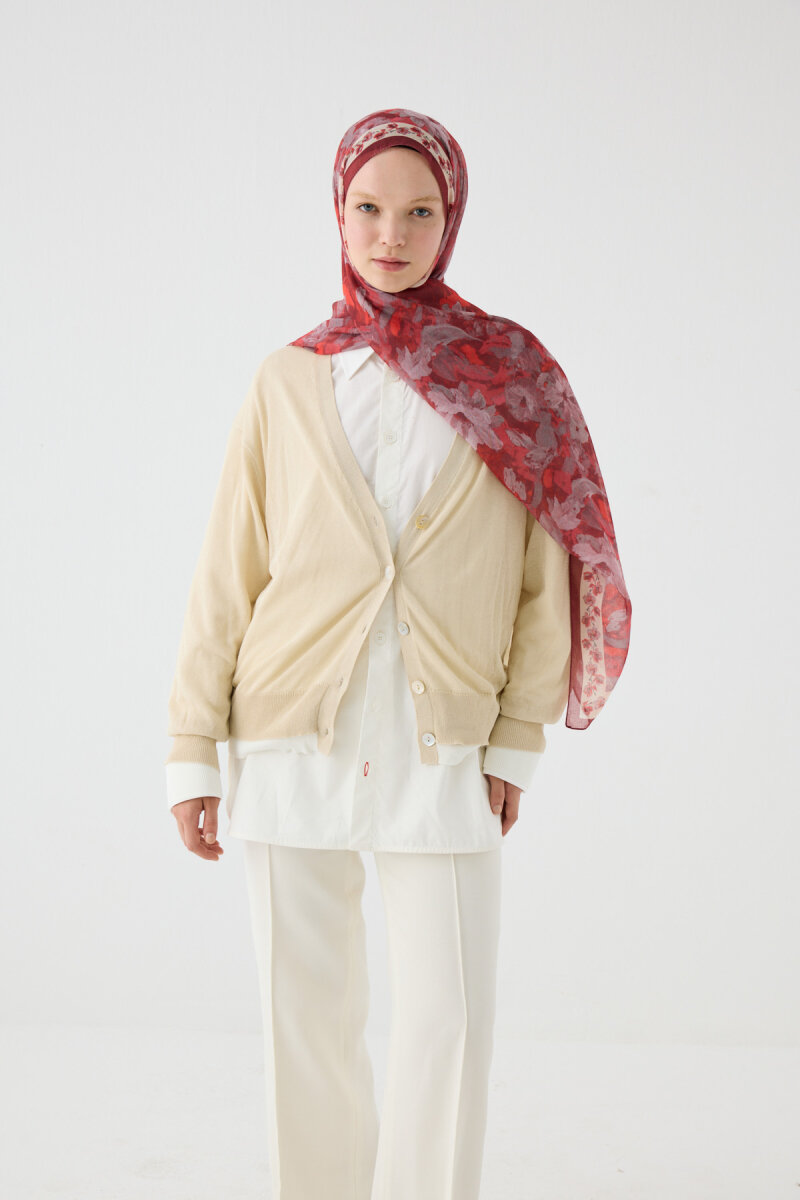 Petra Pamuk Soft Şal - Bordo - 1