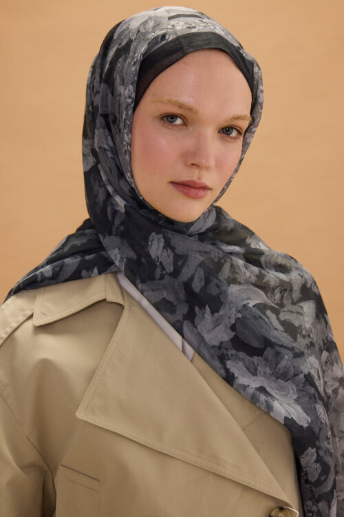 Petra Pamuk Soft Şal - Siyah - Camellia Scarfs (1)