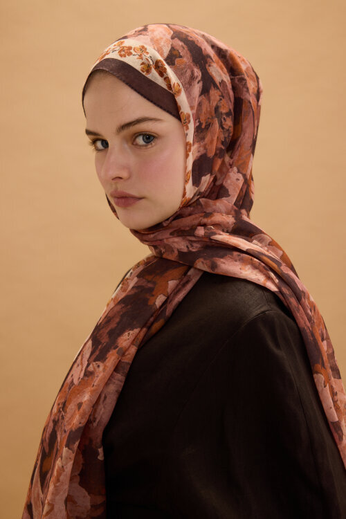 Petra Rami Şal - Acı Kahve - Camellia Scarfs (1)
