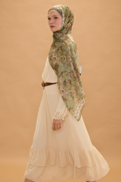 Petra Rami Şal - Olive - Camellia Scarfs (1)