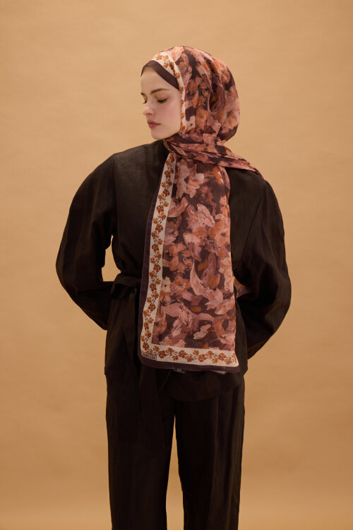 Petra Soft Pamuk Şal - Acı Kahve - Camellia Scarfs