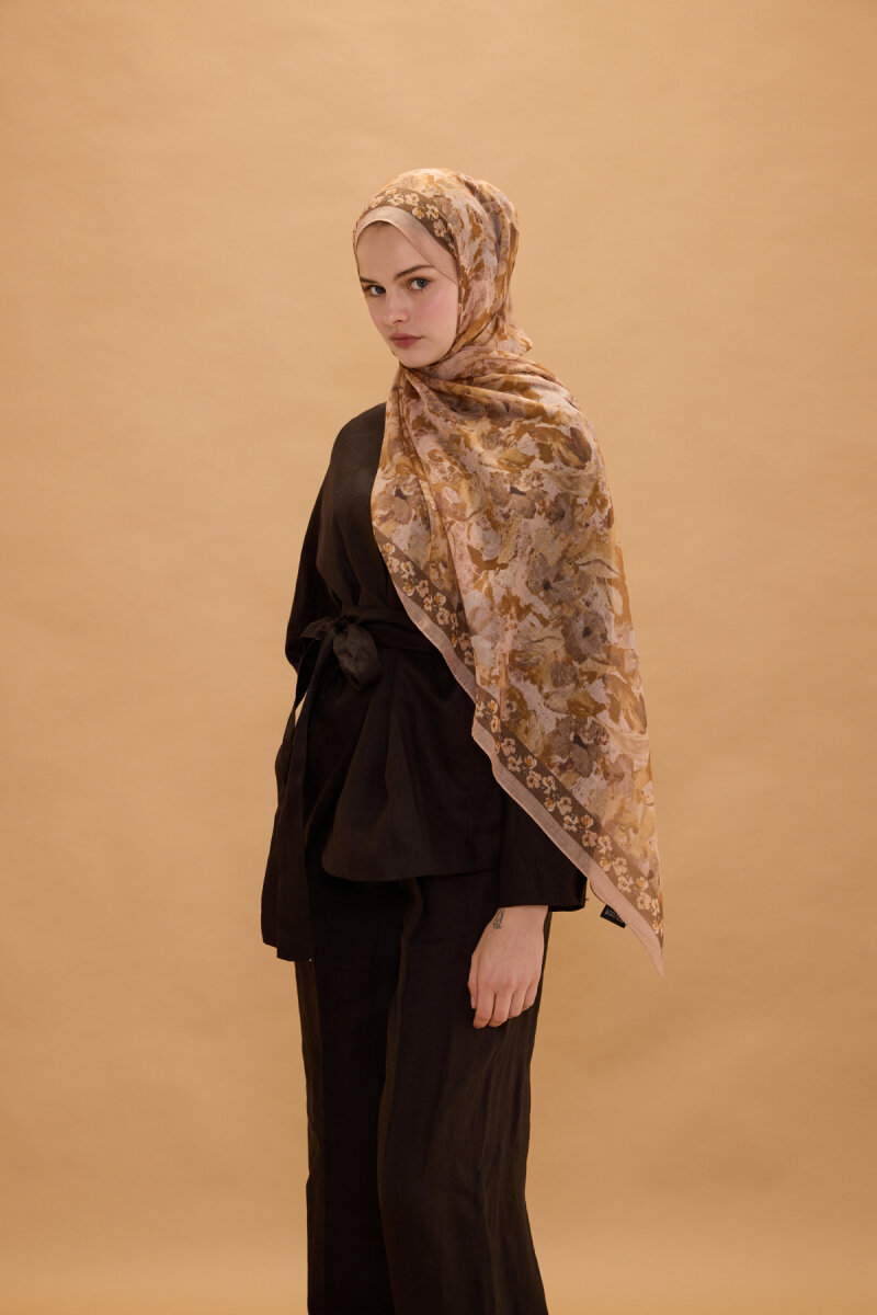 Petra Soft Pamuk Şal - Karamel - 3