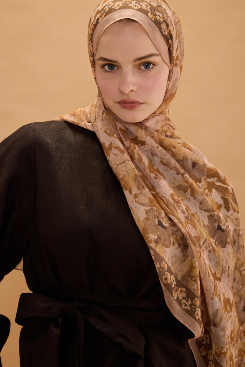 Petra Soft Pamuk Şal - Karamel - 4