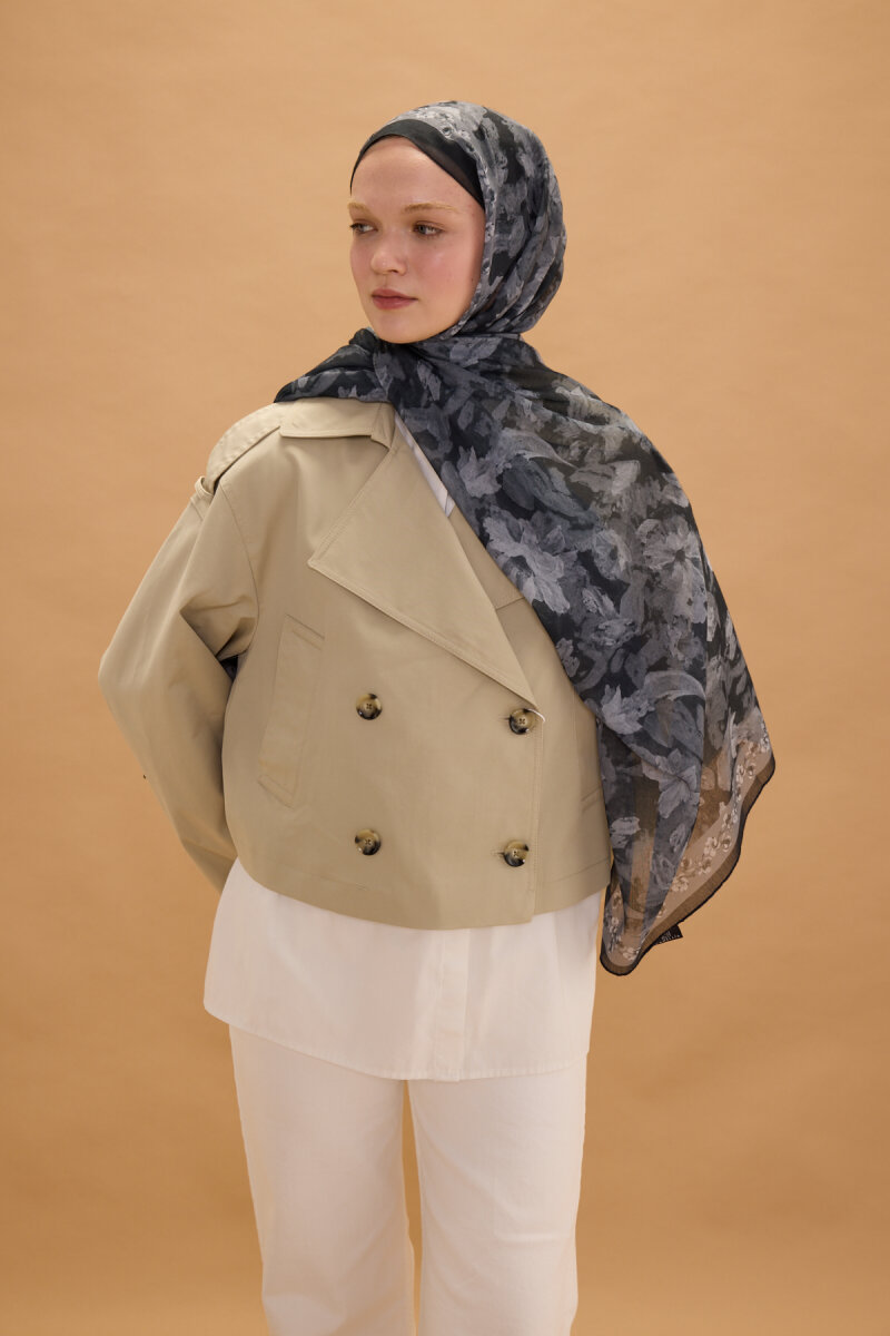 Petra Soft Pamuk Şal - Siyah - 3