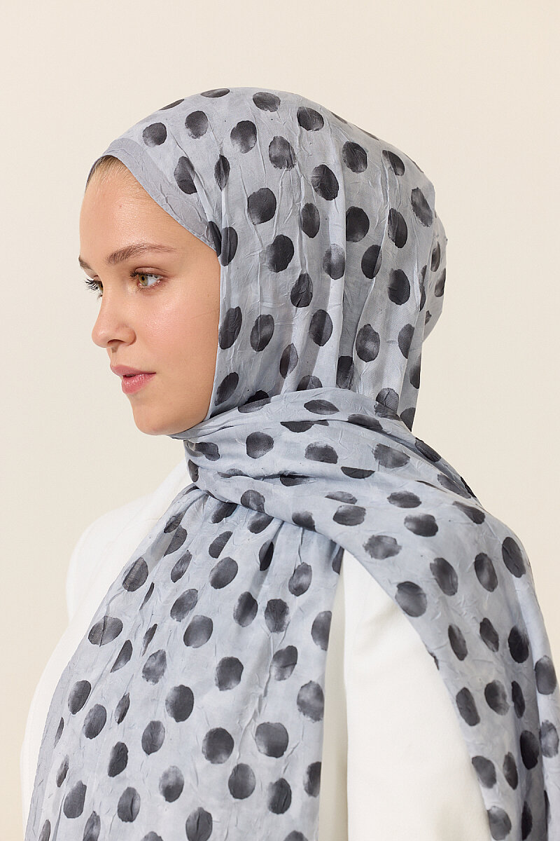 Polka Kraş Şal - Gri - 2
