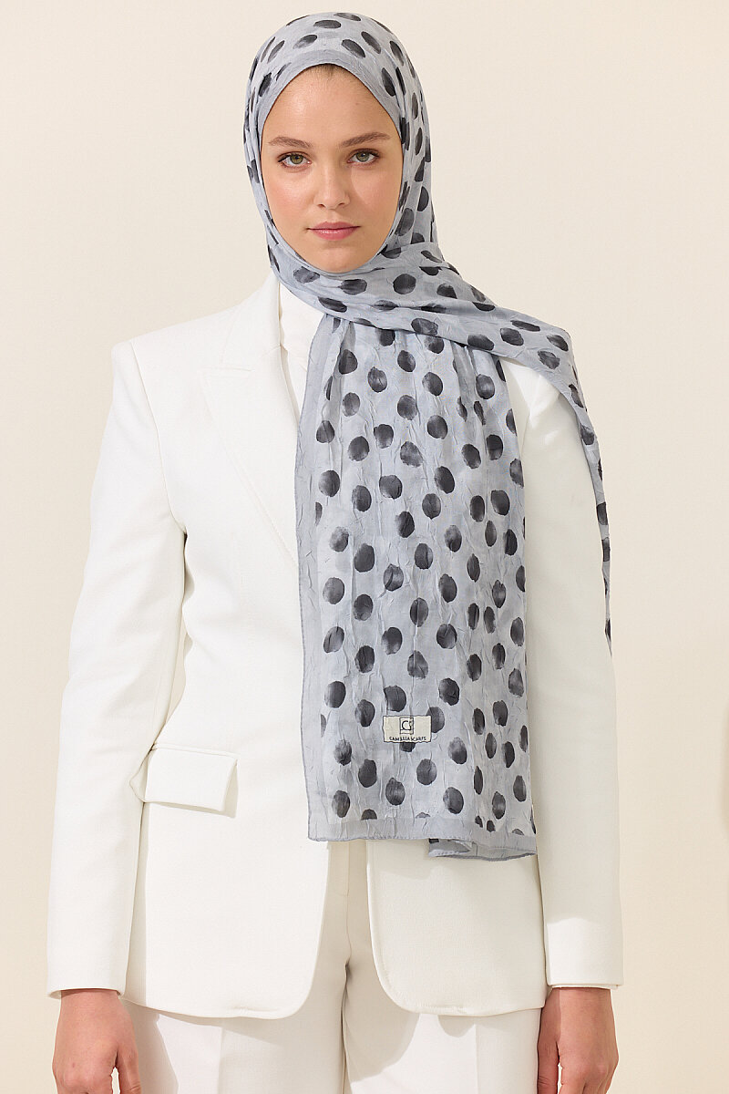 Polka Kraş Şal - Gri - 1