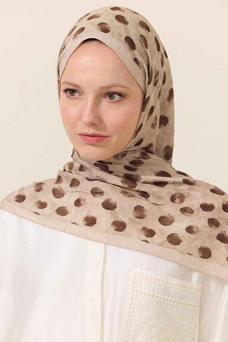 Polka Kraş Şal - Kum - 4