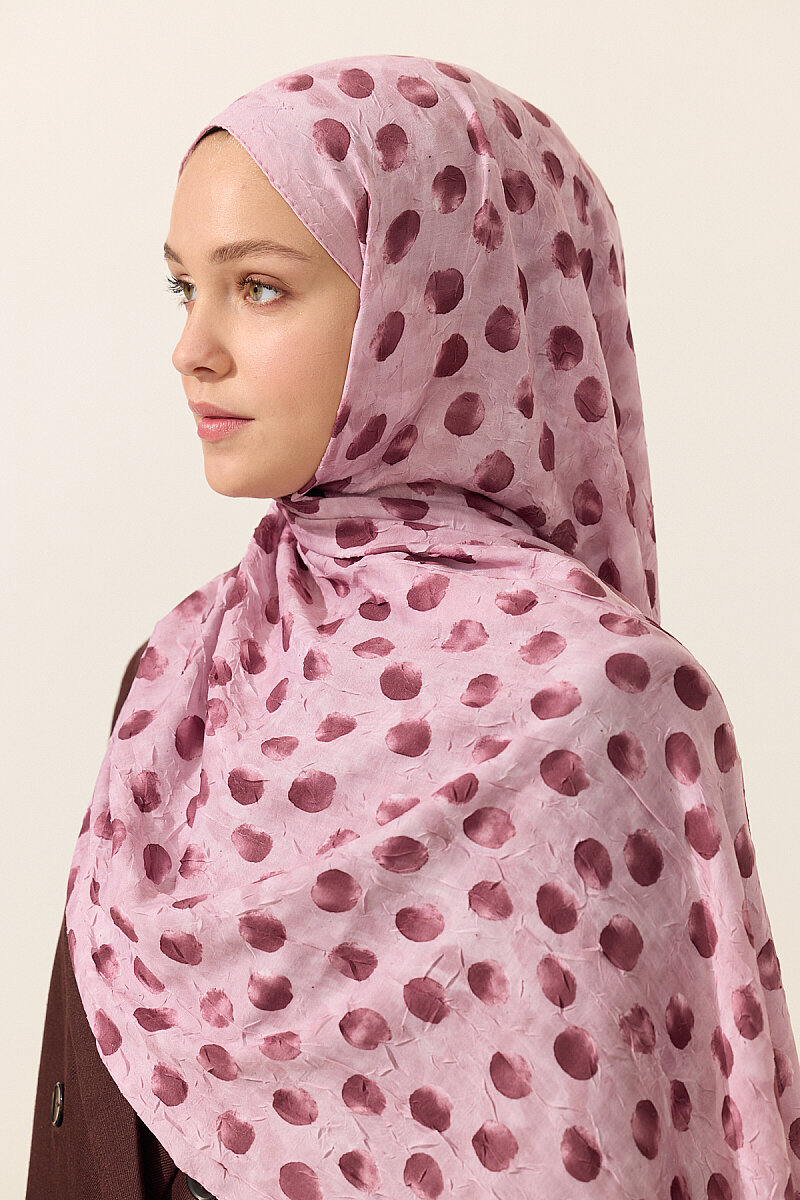 Polka Kraş Şal - Pembe - 3