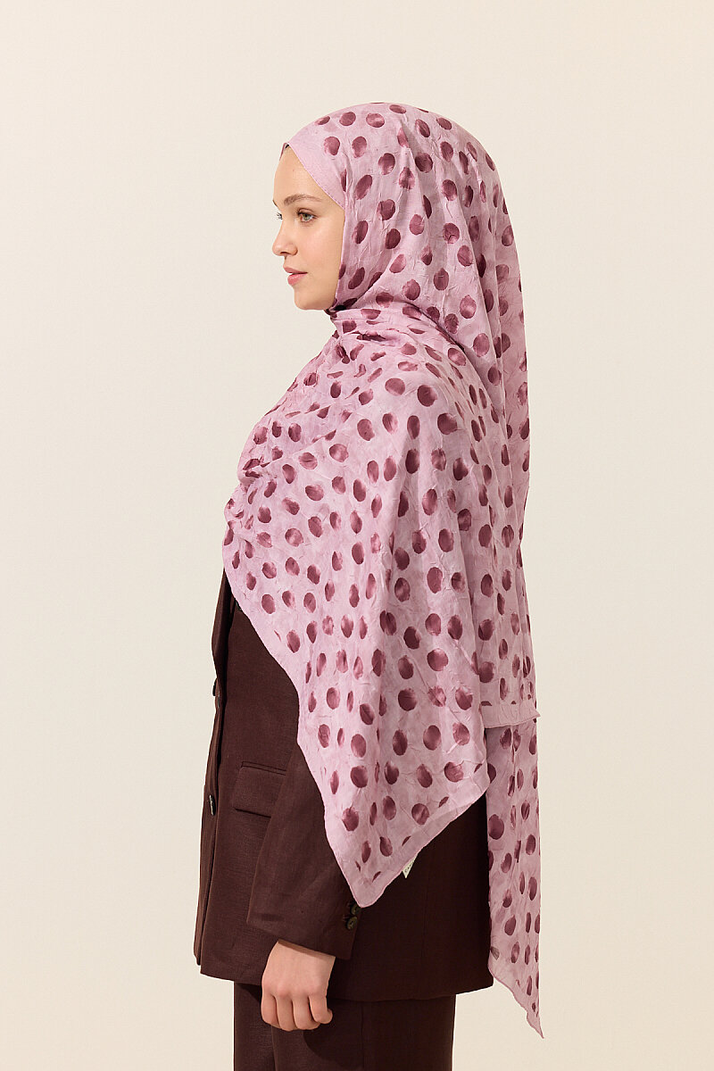 Polka Kraş Şal - Pembe - 4