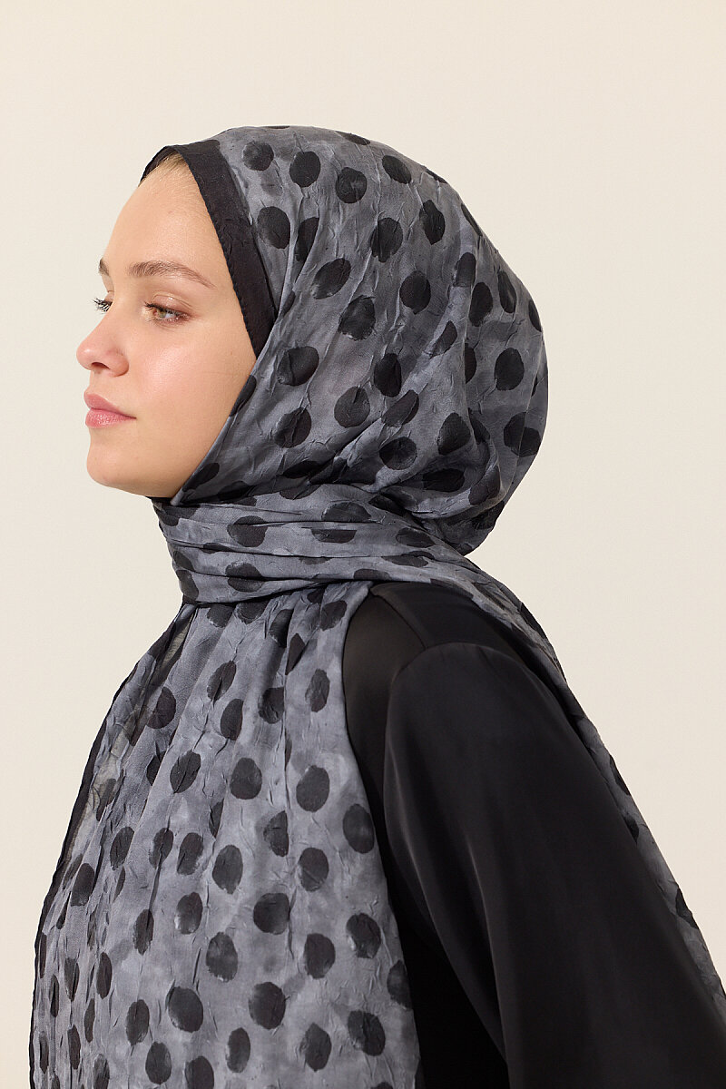 Polka Kraş Şal - Siyah - 4