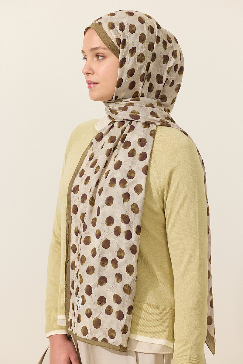 Polka Kraş Şal - Yeşil - 3