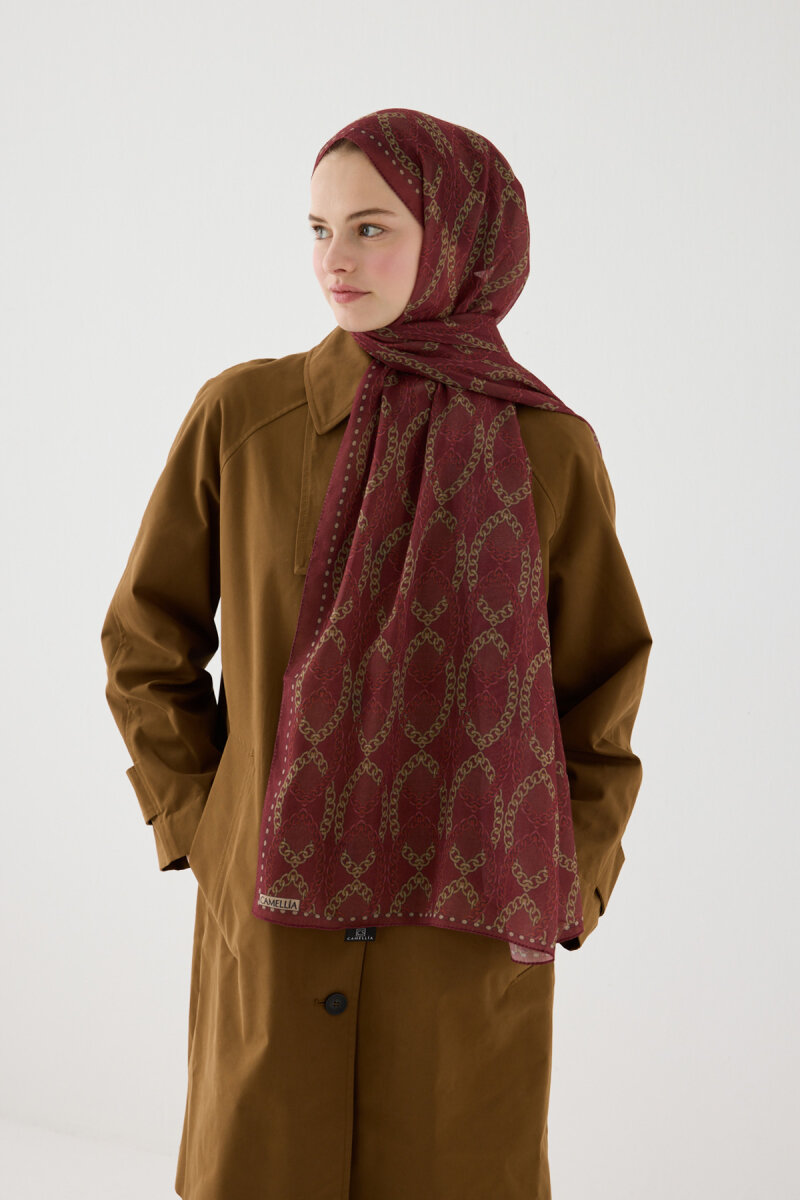 Prag Rami Şal - Bordo - 1