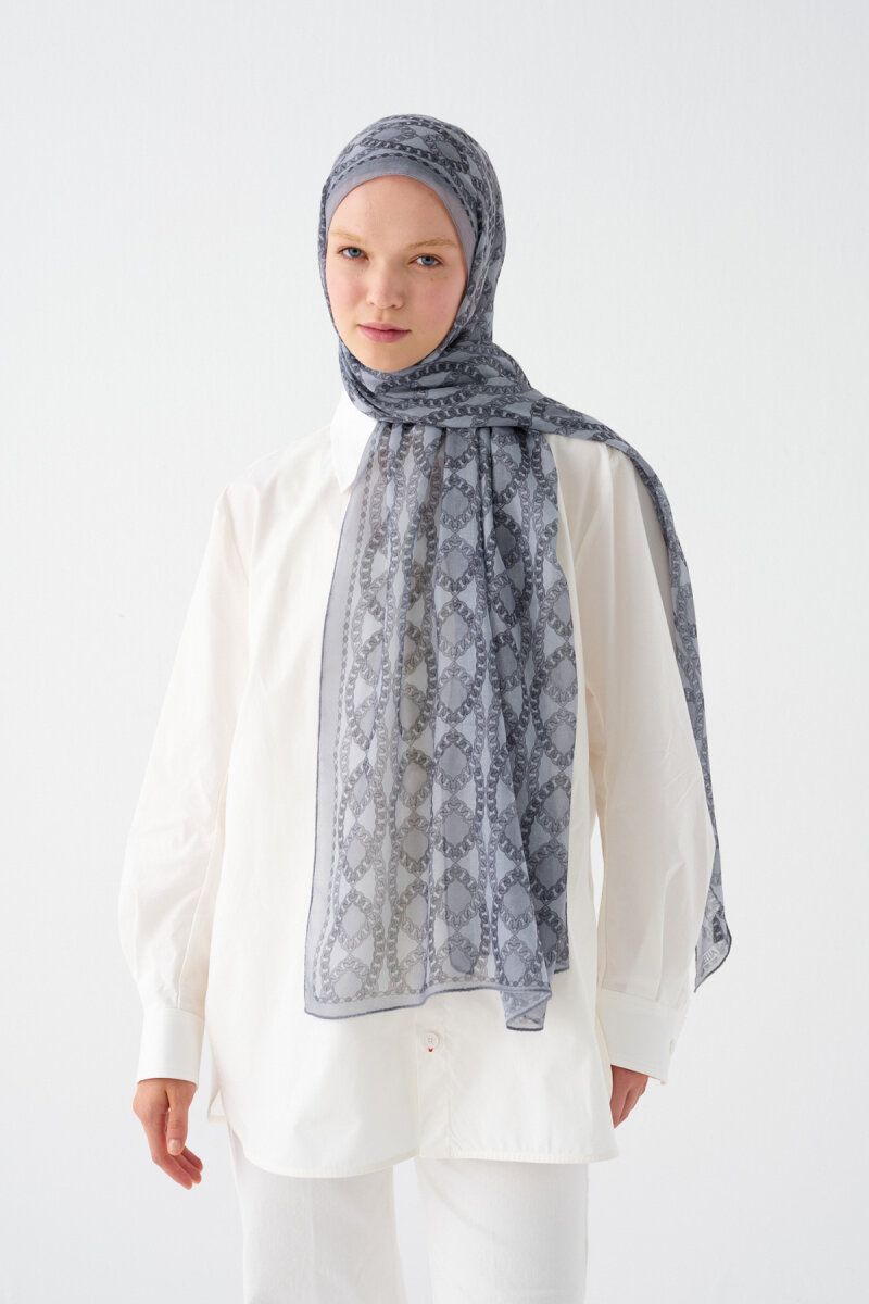 Prag Rami Şal - Gri - 1