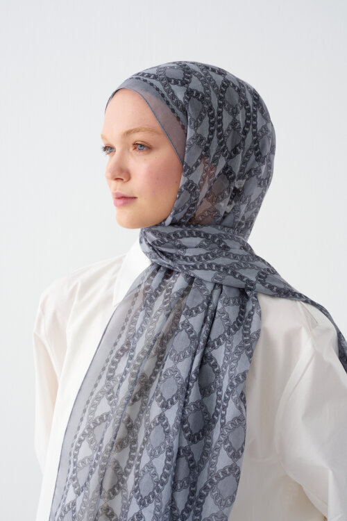 Prag Rami Şal - Gri - Camellia Scarfs (1)