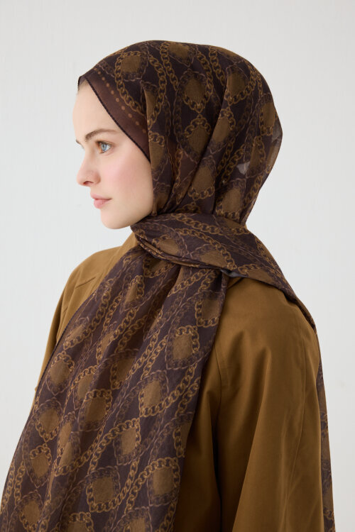 Prag Rami Şal - Koyu Kahve - Camellia Scarfs (1)