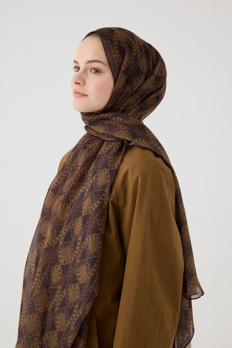 Prag Rami Şal - Koyu Kahve - 4