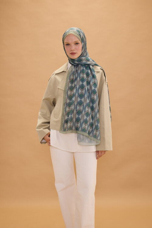 Prag Rami Şal - Mint - Camellia Scarfs (1)