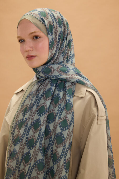 Prag Rami Şal - Mint - Camellia Scarfs (1)