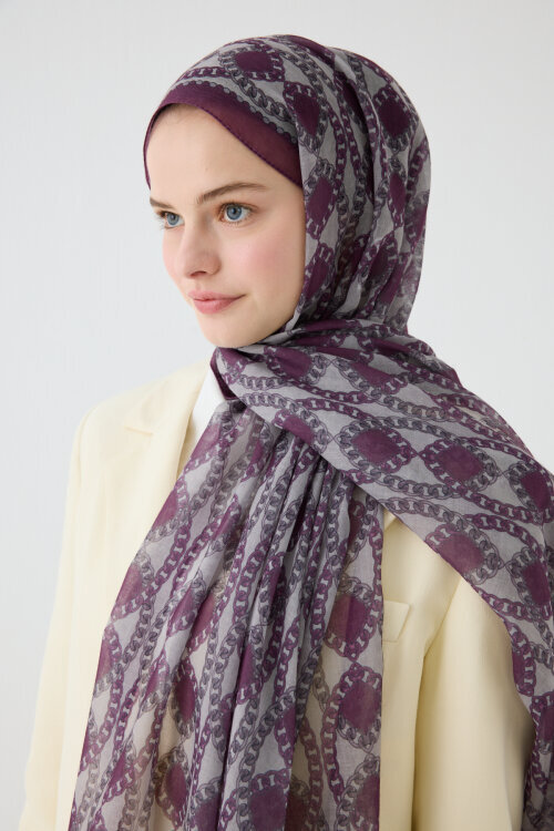 Prag Rami Şal - Mor - Camellia Scarfs (1)