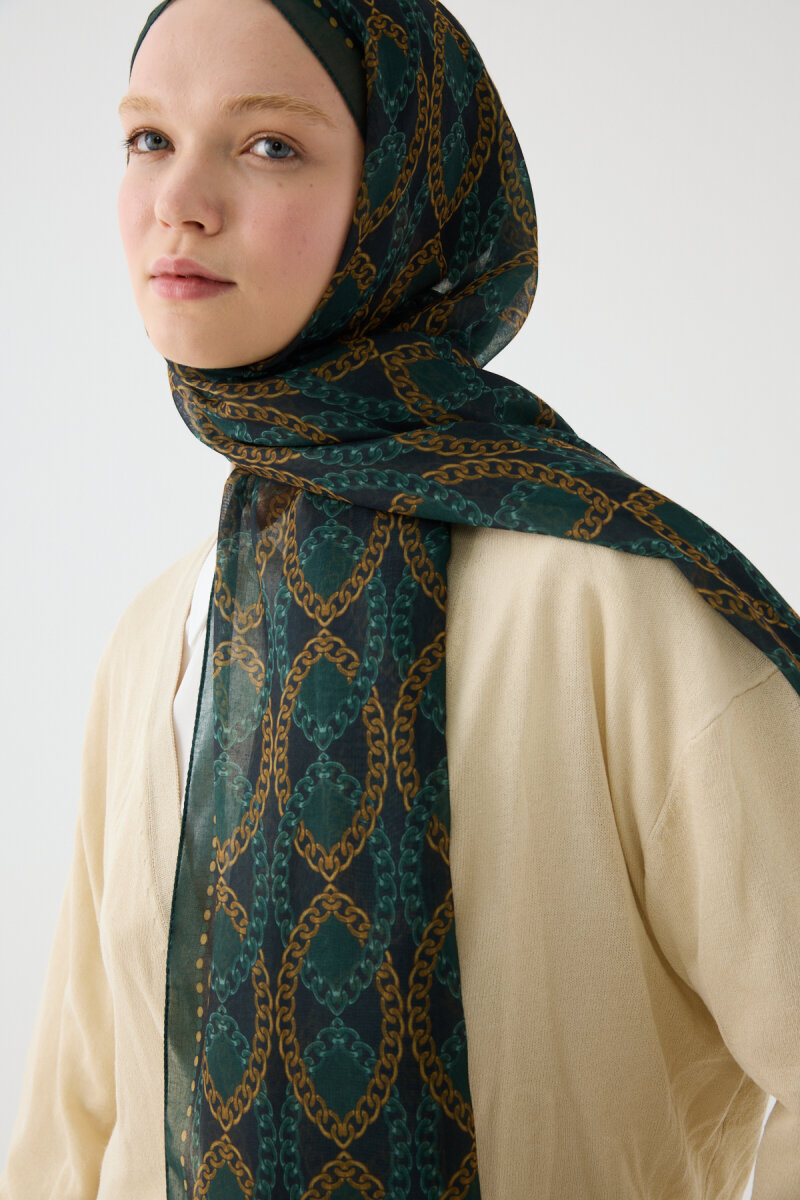 Prag Rami Şal - Zümrüt Yeşili - 4