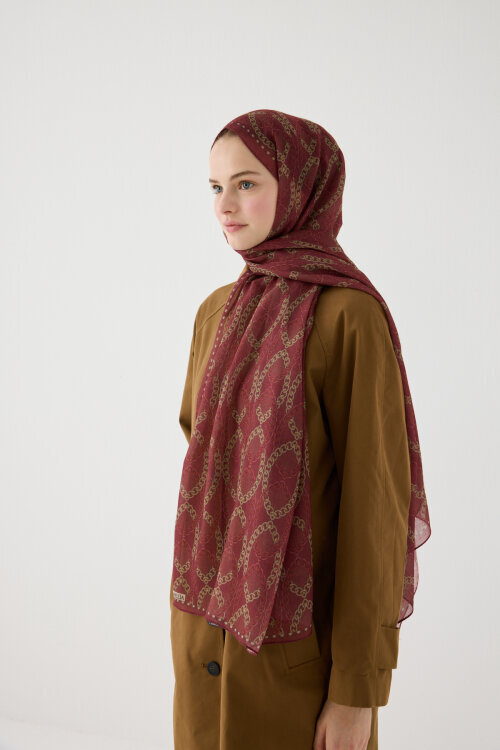 Prag Soft Pamuk Şal - Bordo - Camellia Scarfs (1)